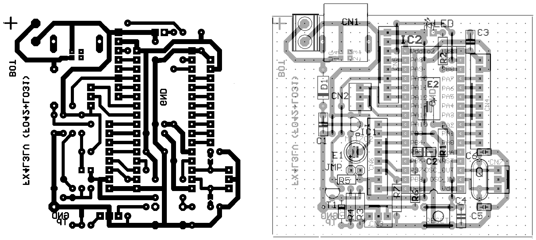 F042 LQFP32 pcb layout drawing