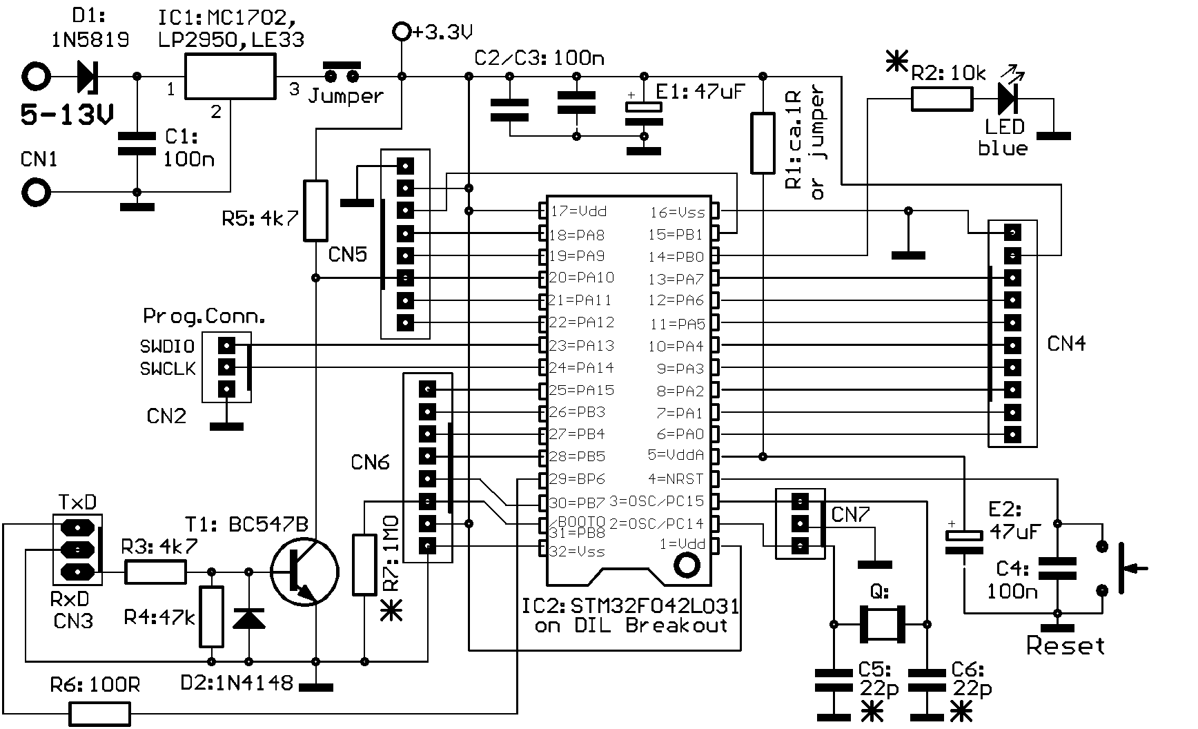 F042 LQFP32 Schematic