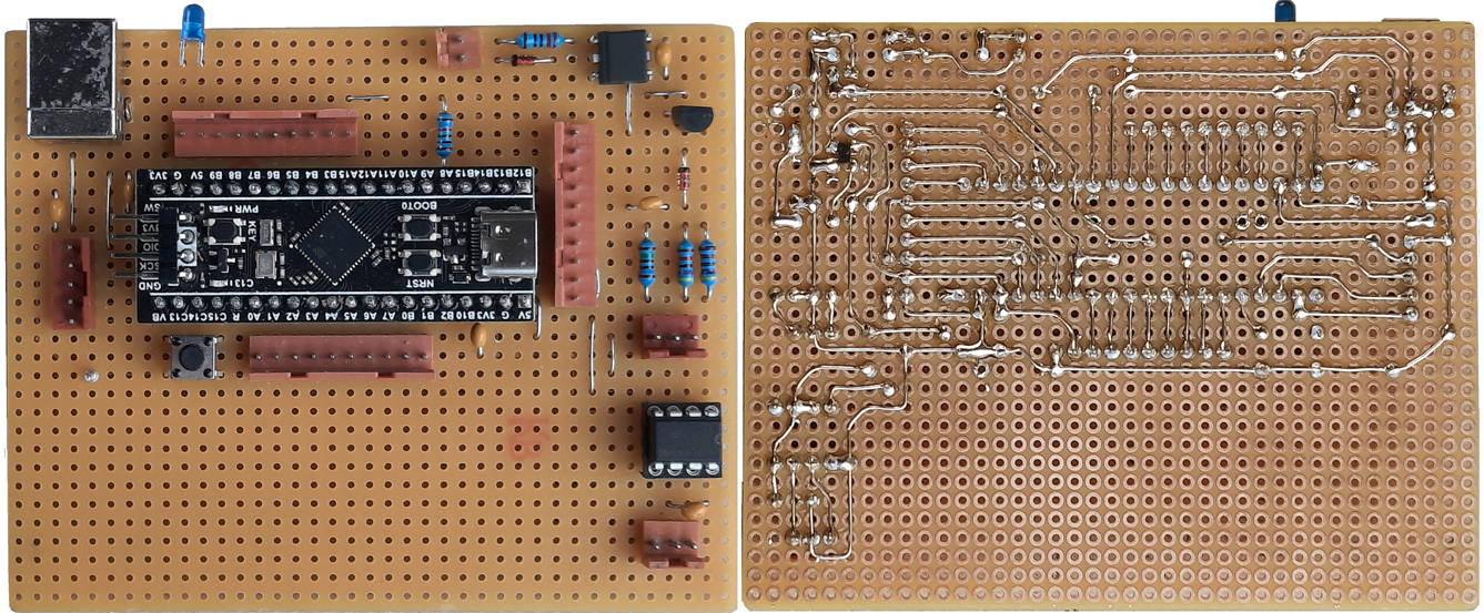 Black Pill support Veroboard assembly photo