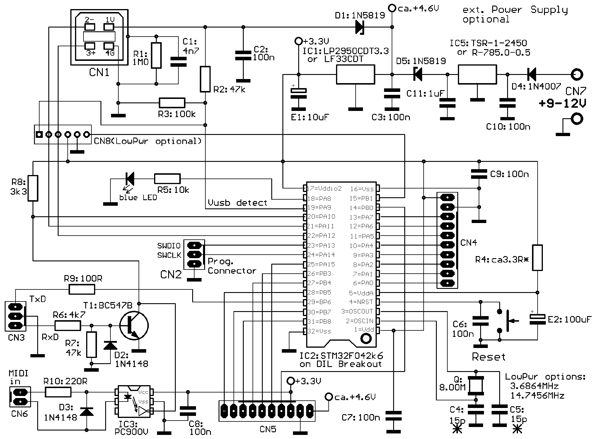 F042 LQFP32 Schematic