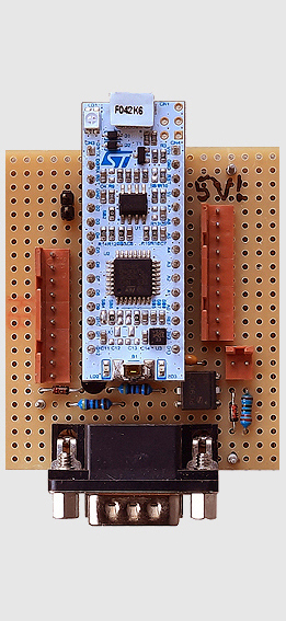 photo of F042 Nucleo on Veroboard PCB