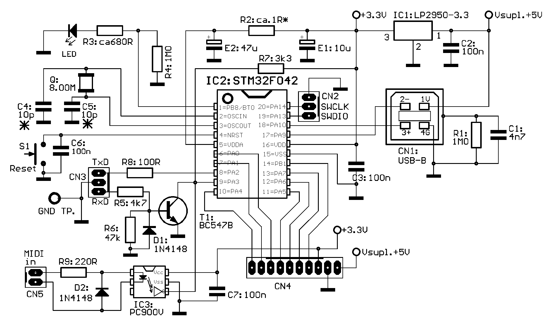 F042 TSSOP20 PCB layout