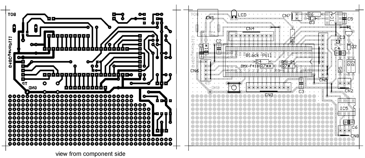 F042 LQFP32 pcb layout drawing