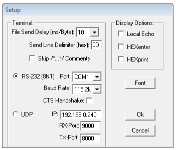 screenshot of 'Terminal' dialog